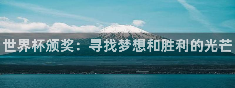 2026年世界杯对阵图:世界杯颁奖:寻找梦想和胜利的光芒